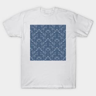 Decorative blue pattern in Baroque style. T-Shirt